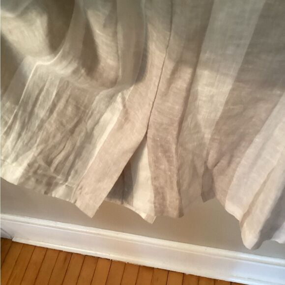 HEARTLOOM SIZE MEDIUM WHITE TAN STRIPED DOUBLE BREASTED LINEN BLAZER JACKET - Picture 5 of 8